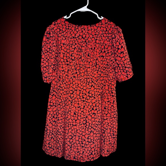 Topshop Curve Bella V-neck mini tea dress in red floral print Size US 18 - Picture 2 of 6